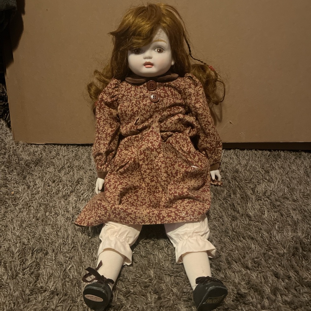 1960’s vintage Porcelain Doll with Brown Hair